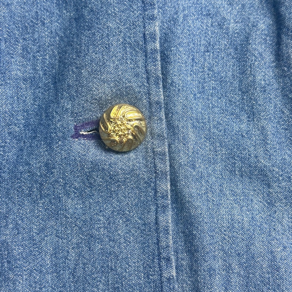 💙✨ Vintage Cropped Denim‎ Jacket Gold Buttons 80s 90s Chic ✨💙 - Picture 7 of 11
